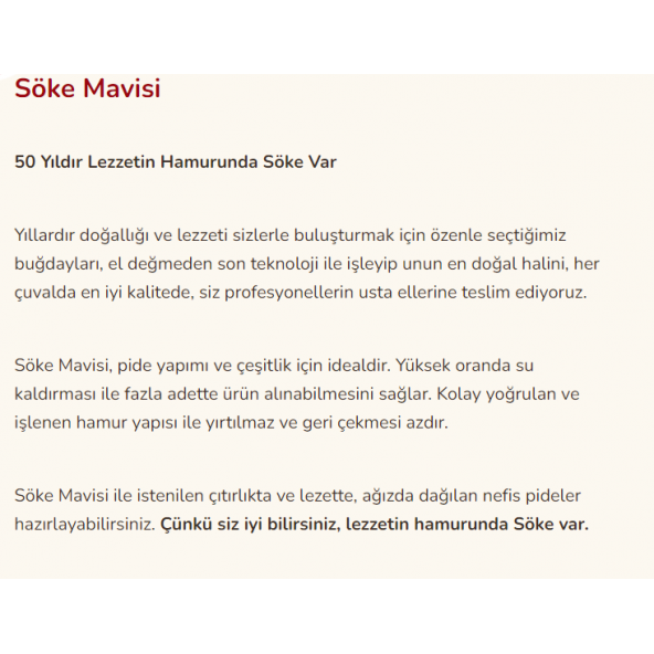 Söke Mavisi - Un 25 KG - 2