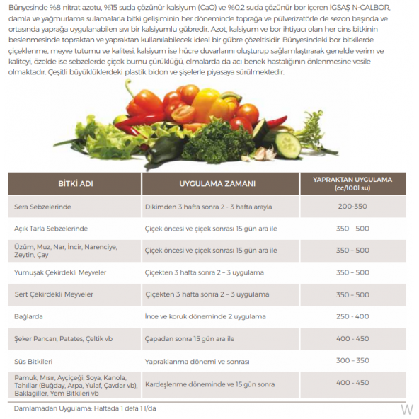 İGSAŞ N-CALBOR KALSİYUM NİTRAT - SIVI GÜBRE (25KG) - 2