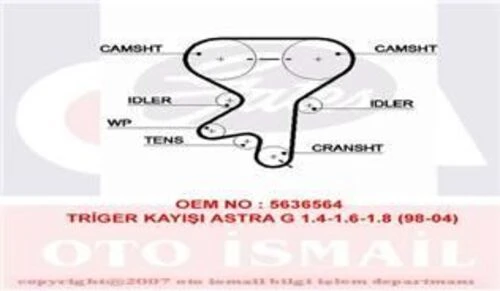 Gates 5499XS TRIGER EKSANTRIK KAYISI ASTRA G  162x200 ürün görseli 1