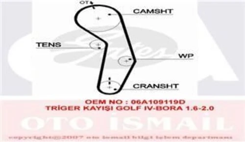 Gates 5489XS TRIGER EKSANTRIK KAYISI GOLF IV BORA / A4 1.6 AKL 2.