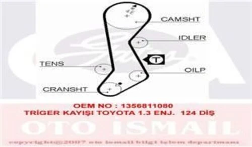 Gates 5358XS TRIGER EKSANTRIK KAYISI Corolla Uyumlu AE111 98-02 1.3 2E 1