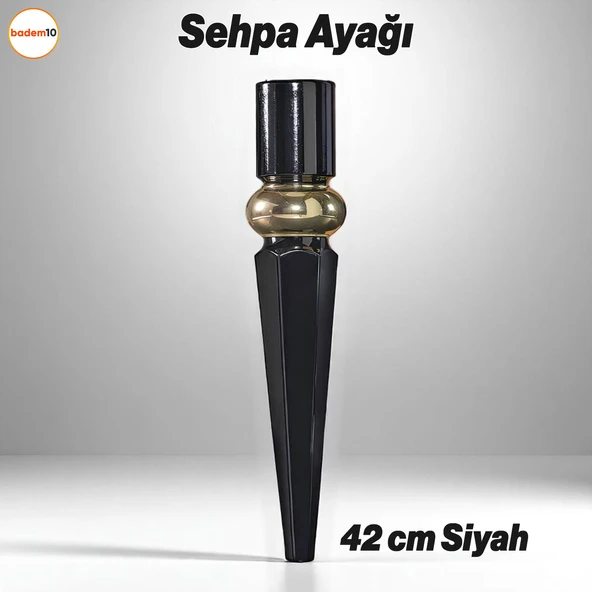 Elips Sehpa Ayağı 42 cm Plastik Siyah Altın Masa Ayak Mutfak Sehpası Yemek Masası Mobilya Ayakları