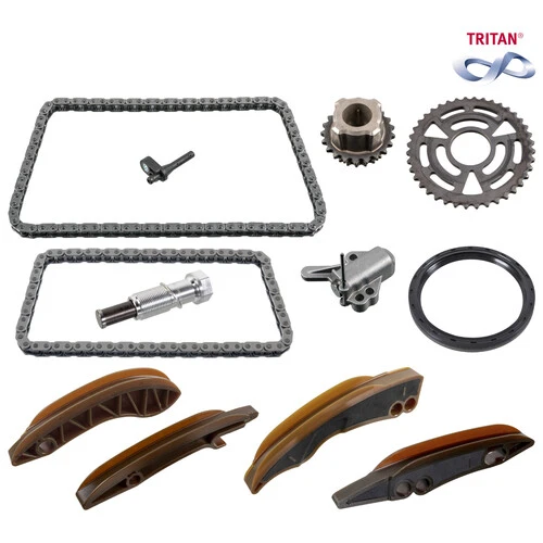 FEBI 102040  Eksantrik Zincir Seti Alt Üst Komple 2xgerici 3xzincir 4xkızak 2xdıslı Keçe Bmw N46 11318570649s3 - 1