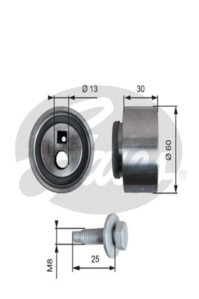 Gates T41139 Eksantrik Gergi Rulmani P206 306 307 406 607 Partner Berlingo Jumpy Xsara 082960 (WM343539) ürün görseli 1