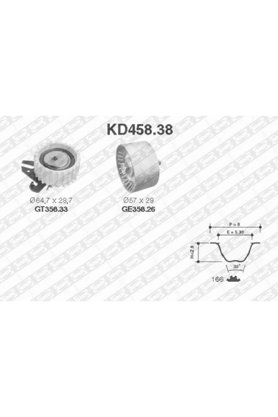 SNR KD45838 TRİGER EKSANTRİK GERGİ SETİ 166x240 ALFA ROMEO 14