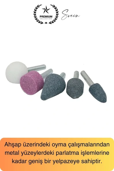 5 Parça Hobi Gravür Dremel Taşlama Ucu Mini Metal Ahşap Oyma Seti Parlatma Zımparalama Fırçalama - 2