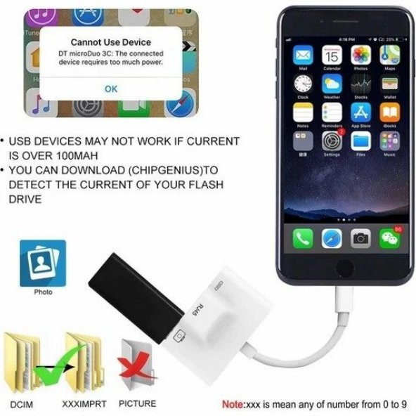 DAYTONA NK107 İPHONE LIGHTING=-ETHERNET USB KAMERA - 3