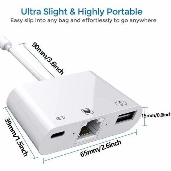 DAYTONA NK107 İPHONE LIGHTING=-ETHERNET USB KAMERA - 4