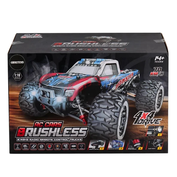 Nessiworld 866-1602 Kumandalı 1:16 70 km/h Brusless Araba 4x4 ürün görseli 1