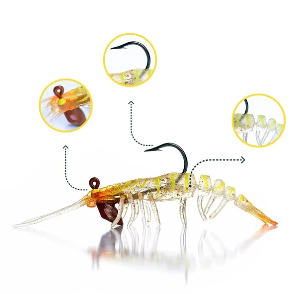 Caretta Sakura Shrimp 76mm 6,5gr Silikon Karides - Resim 9