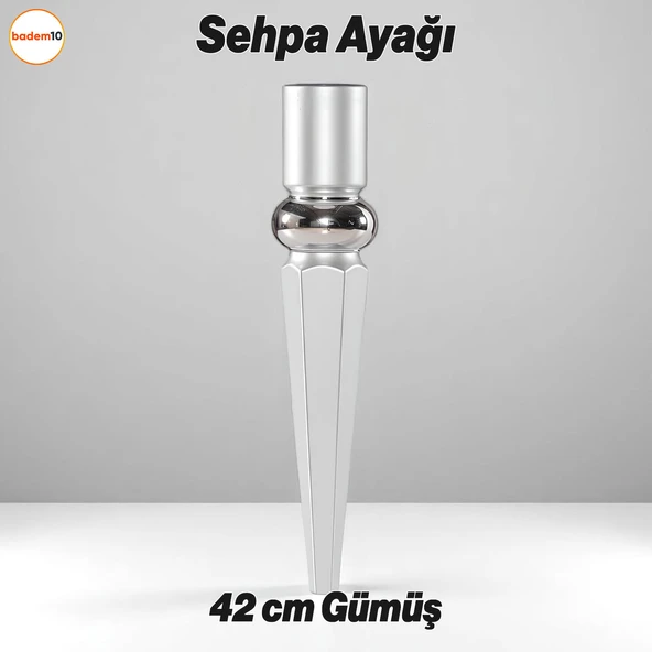 Elips Sehpa Ayağı 42 cm Plastik Gümüş Gri Masa Ayak Mutfak Sehpası Yemek Masası Mobilya Ayakları