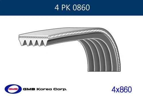 Gmb 4PK0860 Kanallı Kayış BmwCitroenfordmazdaNissanporschetoyota ürün görseli 1