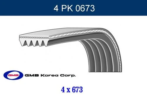 Gmb 4PK0673 Klima Kayışı İ10 1.1 Picanto 4Pk673 ürün görseli 1