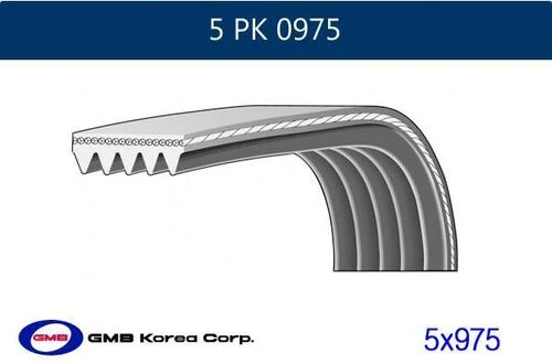 Gmb 5PK0975 V Kayışı Corolla Uyumlu 4Afe Ae101 5Pk975 ürün görseli 1