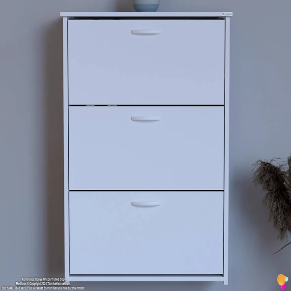 Modilayn WEST Asma Antre 72x116x26 cm’lik 3 Düşer Kapak 6 Göz Bölmeli Ayakkabılık - 4