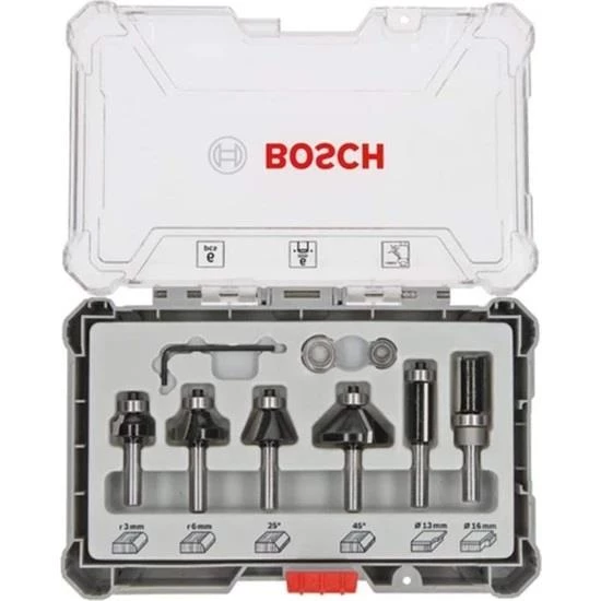 Bosch Pro Freze Seti Karışık 6 Parça 8 mm Şaftlı - 2
