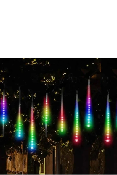LIGHTINGX Meteor Kayan Led Işık 10 Tüp 50 cm RGB Aydınlatma Eklenebilir IP65 Dış Mekan Dekoratif Süs - 3