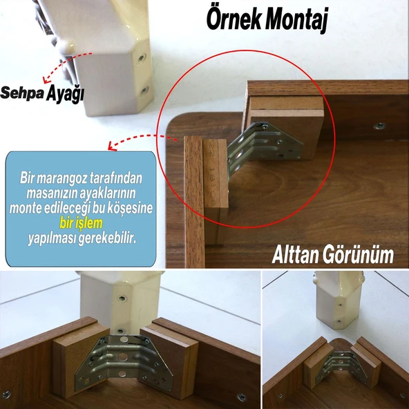 Elips 4 ADET Sehpa Ayağı 42 cm Plastik Gümüş Gri Masa Ayak Mutfak Sehpası Masası Mobilya Ayakları - Resim 2