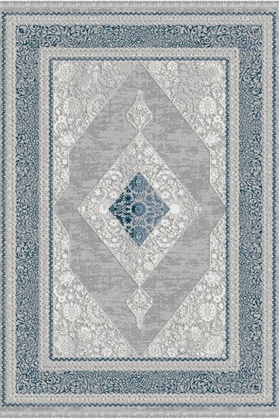 İpek Halı Blossom Koleksiyonu Serisi 13609 Açık Gri 80 x 300 cm - 2