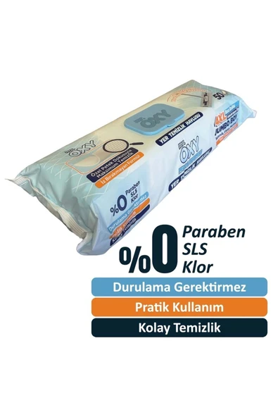 Mr. Oxy Yüzey Temizlik Havlusu Mop Uyumlu 50 Yaprak Plastik Kapaklı (2 Li Set) 100 Yprk - 3