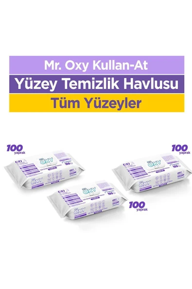 Mr. Oxy Kullan-At Lavanta Kokulu Yüzey Temizlik Havlusu 3x100