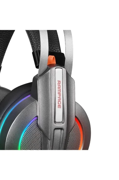 Rampage Stark RM-K6 RGB 7.1 USB Kablolu Kulak Üstü Oyuncu Kulaklığı Outlet - 6