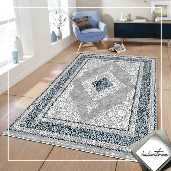 İpek Halı Blossom Koleksiyonu Serisi 13609 Açık Gri 80 x 300 cm