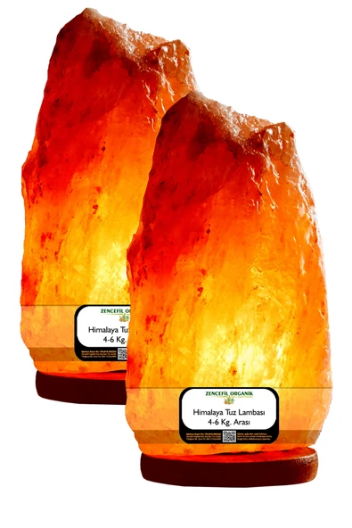 2 Adet Himalaya Tuz Lambası 4-6 kg | Kaya Tuzu Lambası Himalaya Tuzu Lamba