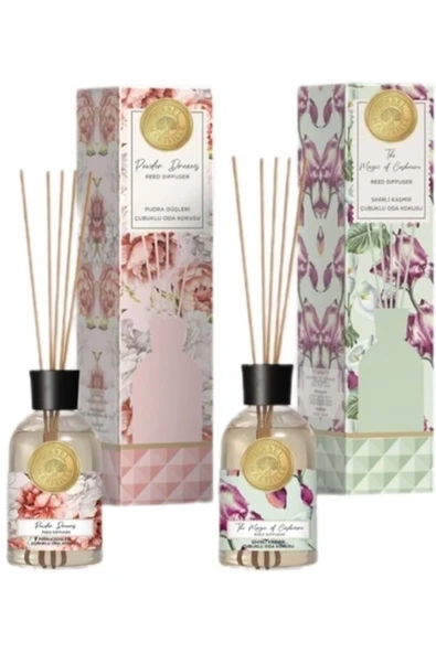Mabel Marseılle Çubuklu Oda Parfümü 100ML Sihirli Kaşmir/Pudra Düşleri (2 Li Set) Karma