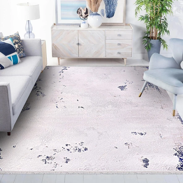 İpek Halı Blossom Koleksiyonu 13551 Mavi 120 x 200 cm - 6