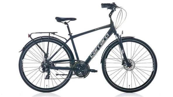 CARRARO ELITE 706 ERKEK ŞEHİR BİSİKLETİ 480H HD 28 JANT 21 VİTES MAT SİYAH GRİ KROM - 1
