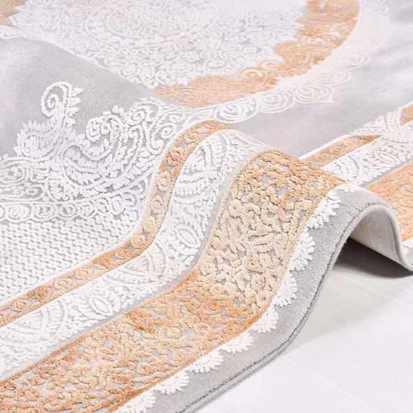 İpek Halı Blossom Koleksiyonu 13416 Gri 80 x 300 cm - 3