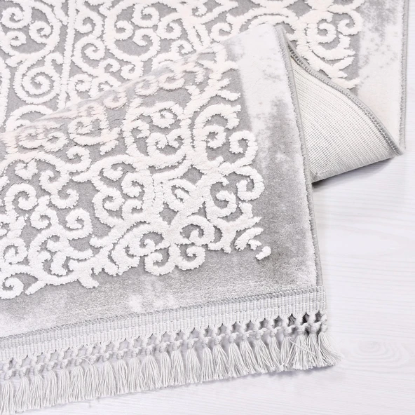 İpek Halı Blossom Koleksiyonu 13618 Gri 80 x 300 cm - 3