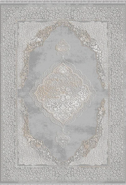 İpek Halı Blossom Koleksiyonu 13603 Gri Açık 80 x 300 cm