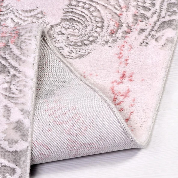 İpek Halı Blossom Koleksiyonu 13507 Pembe Açık 200 x 300 cm - 4