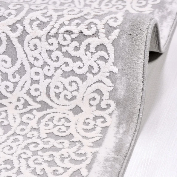 İpek Halı Blossom Koleksiyonu 13618 Gri 80 x 300 cm - 5
