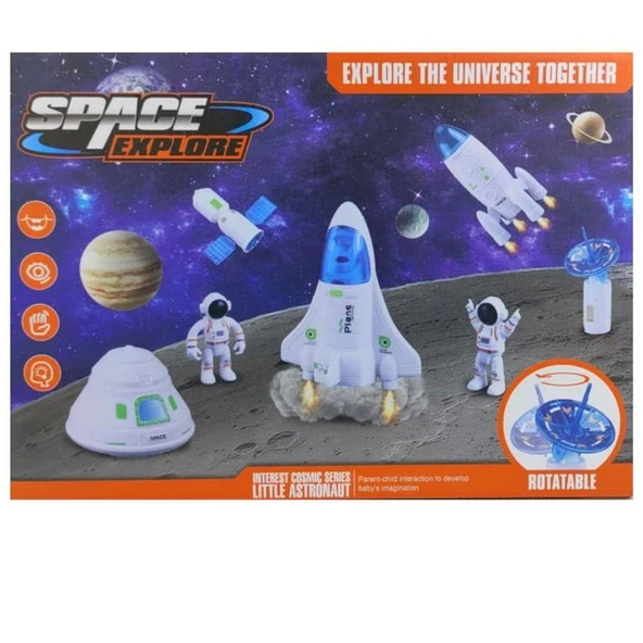 Evreni Keşfet Uzay Oyuncak Seti Uydu Mekik Astronot Kapsül 7 Parça Space Explore Uzay İstasyonu - 5