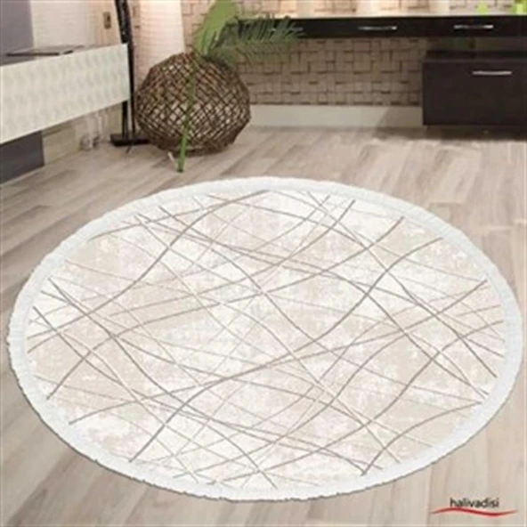 İpek Daire Halı Sardes Koleksiyonu 6111 Krem 200 x 200 cm Daire - 2