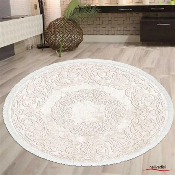 İpek Daire Halı Sardes Koleksiyonu 6101 Krem 120 x 120 Daire - 2