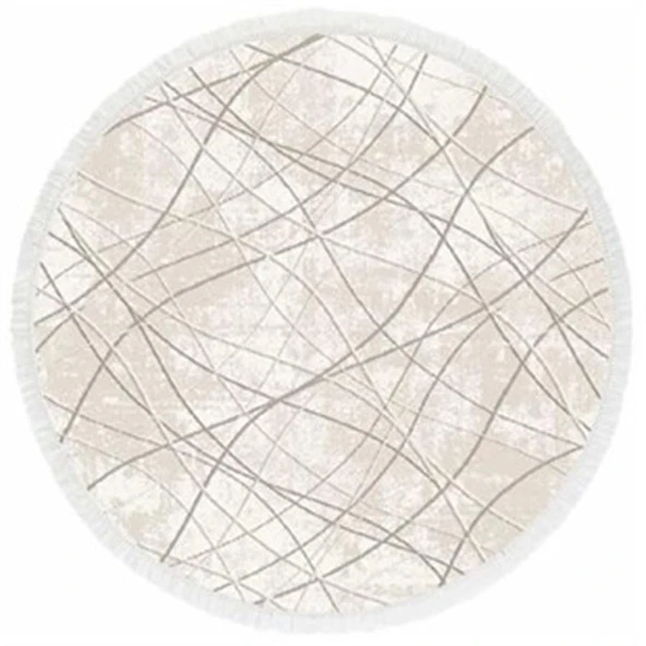 İpek Daire Halı Sardes Koleksiyonu 6111 Krem 200 x 200 cm Daire