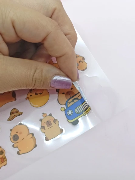 Capybara Capybara Sticker Şeffaf Sticker Kapibara Çanta Şeklinde Çıkartma- Maceralı - Resim 3