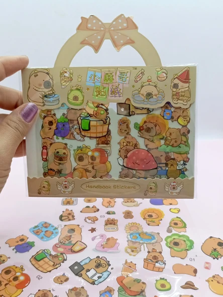 Capybara Capybara Sticker Şeffaf Sticker Kapibara Çanta Şeklinde Çıkartma- Maceralı - Resim 2