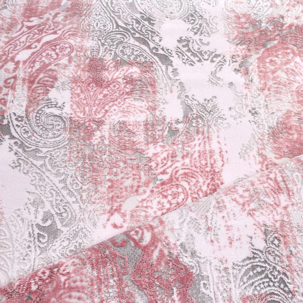 İpek Halı Kişiye Özel Ölçü Kesme Blossom Koleksiyonu 13507 Pembe Açık 80 x 450 cm - 3