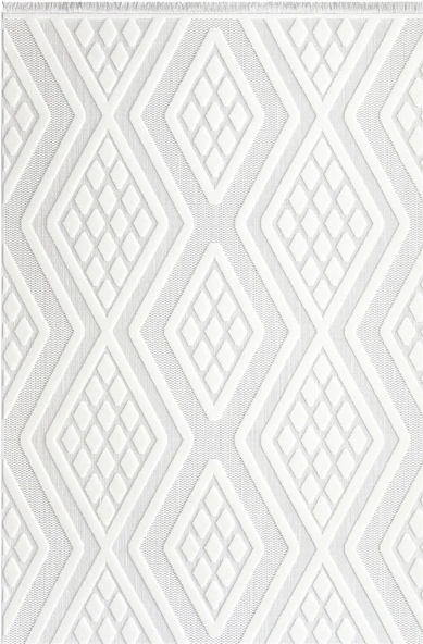 İpek Halı Kişiye Özel Ölçü Kesme Almond Koleksiyonu 11407 Beyaz 80 x 350 cm
