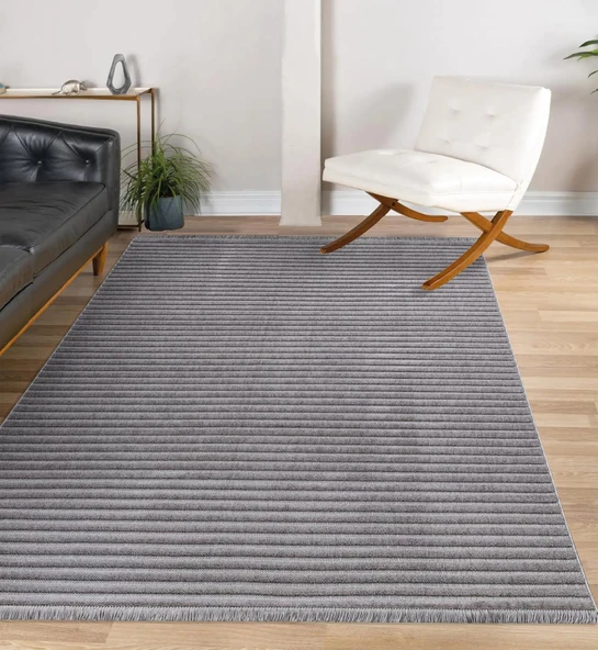 İpek Halı Kişiye Özel Ölçü Kesme Almond Koleksiyonu 11402 Gri 120 x 300 cm - 2