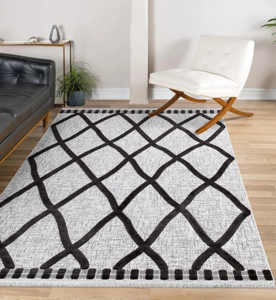 İpek Halı Kişiye Özel Ölçü Kesme Almond Koleksiyonu 11414 Gri 120 x 400 cm - 2
