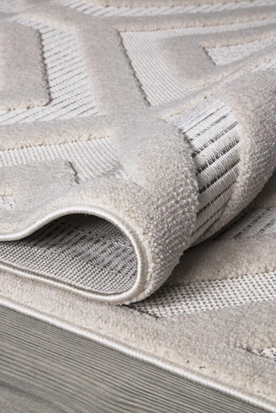 İpek Halı Kişiye Özel Ölçü Kesme Almond Koleksiyonu 11404 Krem 100 x 400 cm - 4