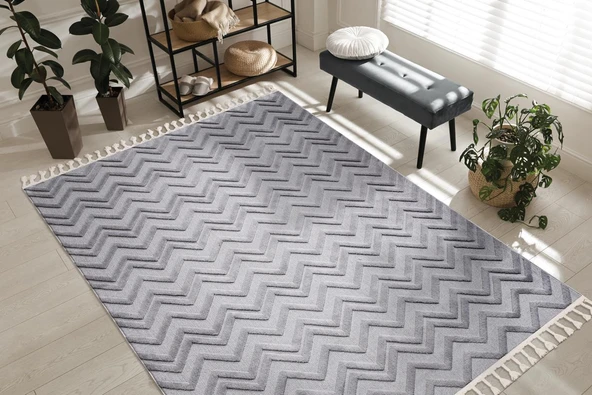 İpek Halı Kişiye Özel Ölçü Kesme İpek Lüx Koleksiyonu 11702 Gri 80 x 150 cm - 2