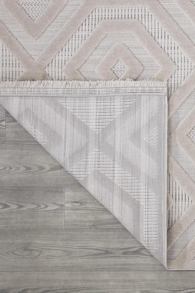 İpek Halı Kişiye Özel Ölçü Kesme Almond Koleksiyonu 11404 Krem 100 x 400 cm - 2