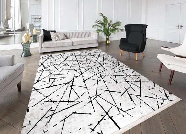 İpek Halı Kişiye Özel Ölçü Kesme Gordion Koleksiyonu 16104 Gri 160 x 350 cm - 2